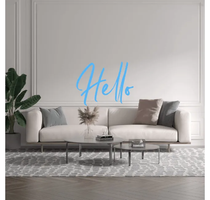 Custom text: Hello