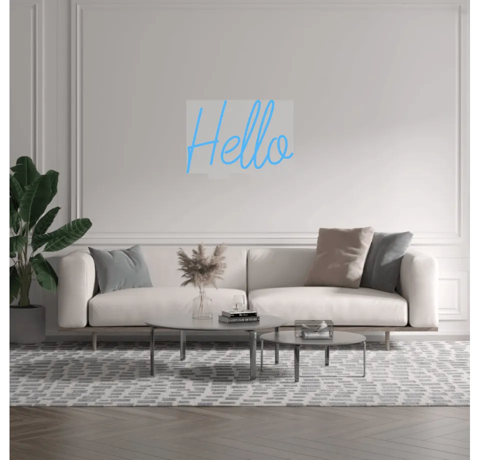 Custom text: Hello