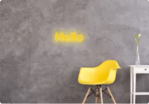 Custom text: Hello