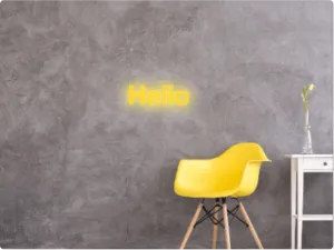 Custom text: Hello