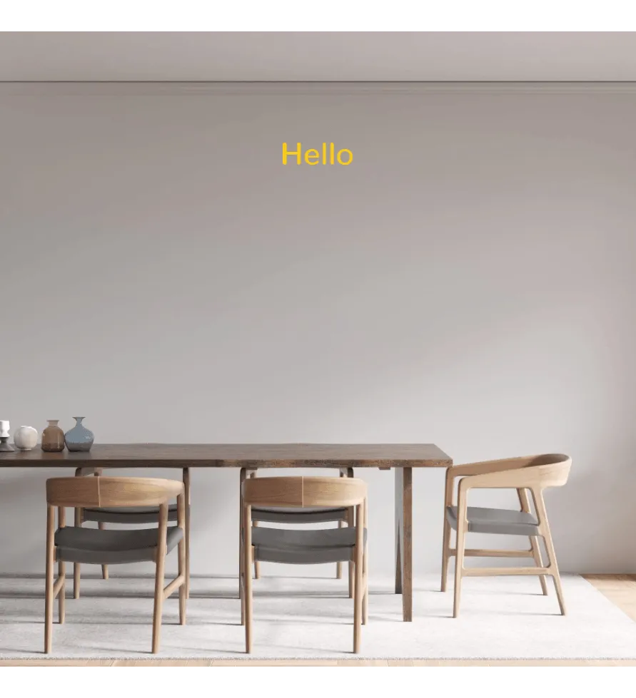 Custom text: Hello