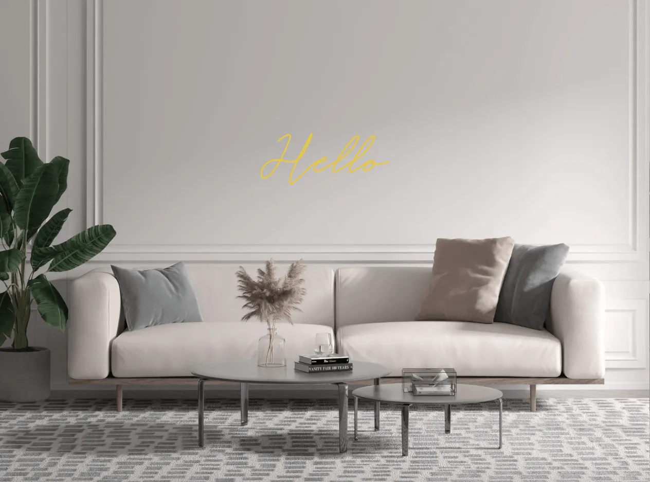 Custom text: Hello