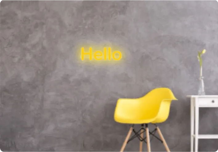 Custom text: Hello