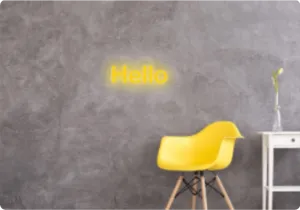 Custom text: Hello