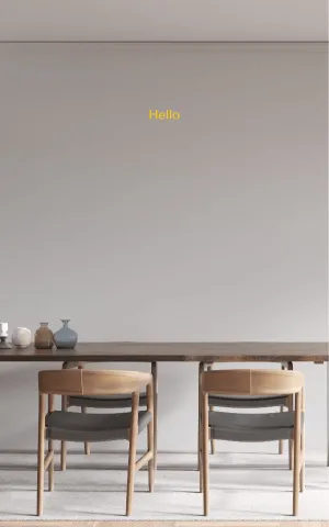 Custom text: Hello