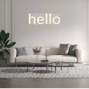 Custom text: hello