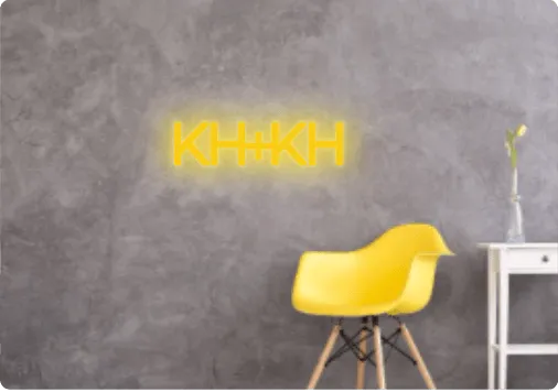 Custom text: KH KH