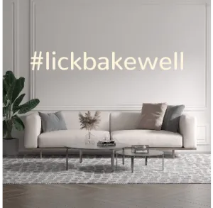 Custom text: #lickbakewell