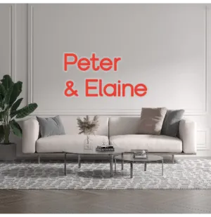 Custom text: Peter
 & Elaine