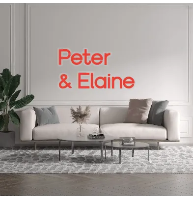 Custom text: Peter
 & Elaine