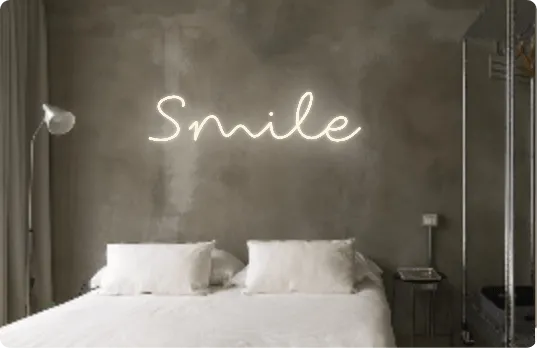 Custom text: Smile