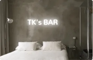 Custom text: TK's BAR