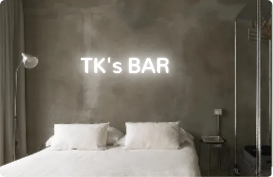 Custom text: TK's BAR