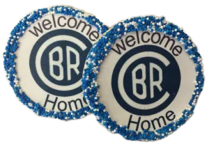 Customized Camp Logo Welcome Home Sugar Cookies with Nonpareils