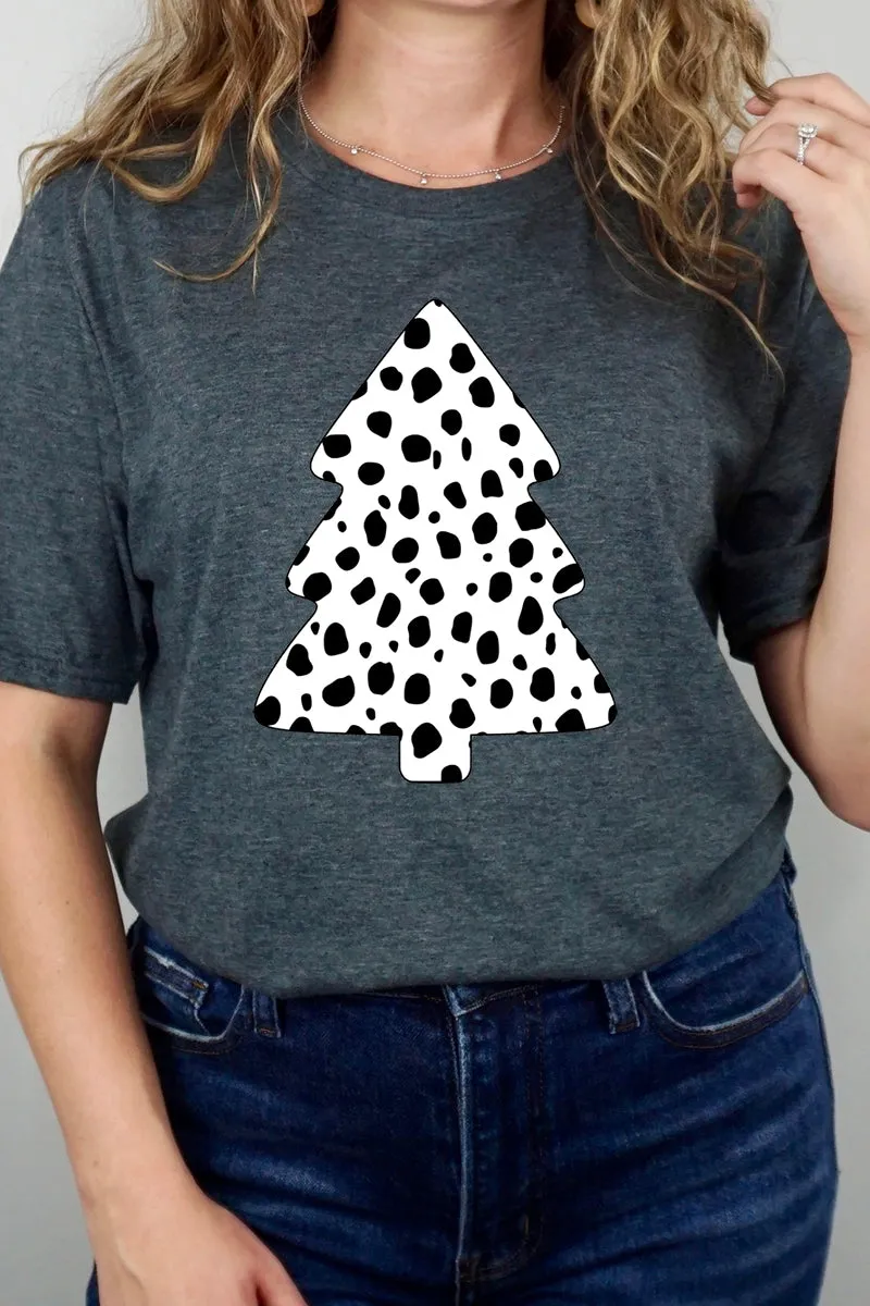 Dalmatian Spots Christmas Tree Short Sleeve Relaxed Fit T-Shirt