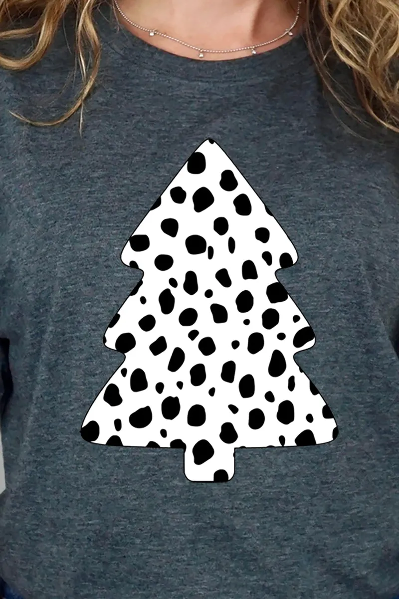 Dalmatian Spots Christmas Tree Short Sleeve Relaxed Fit T-Shirt