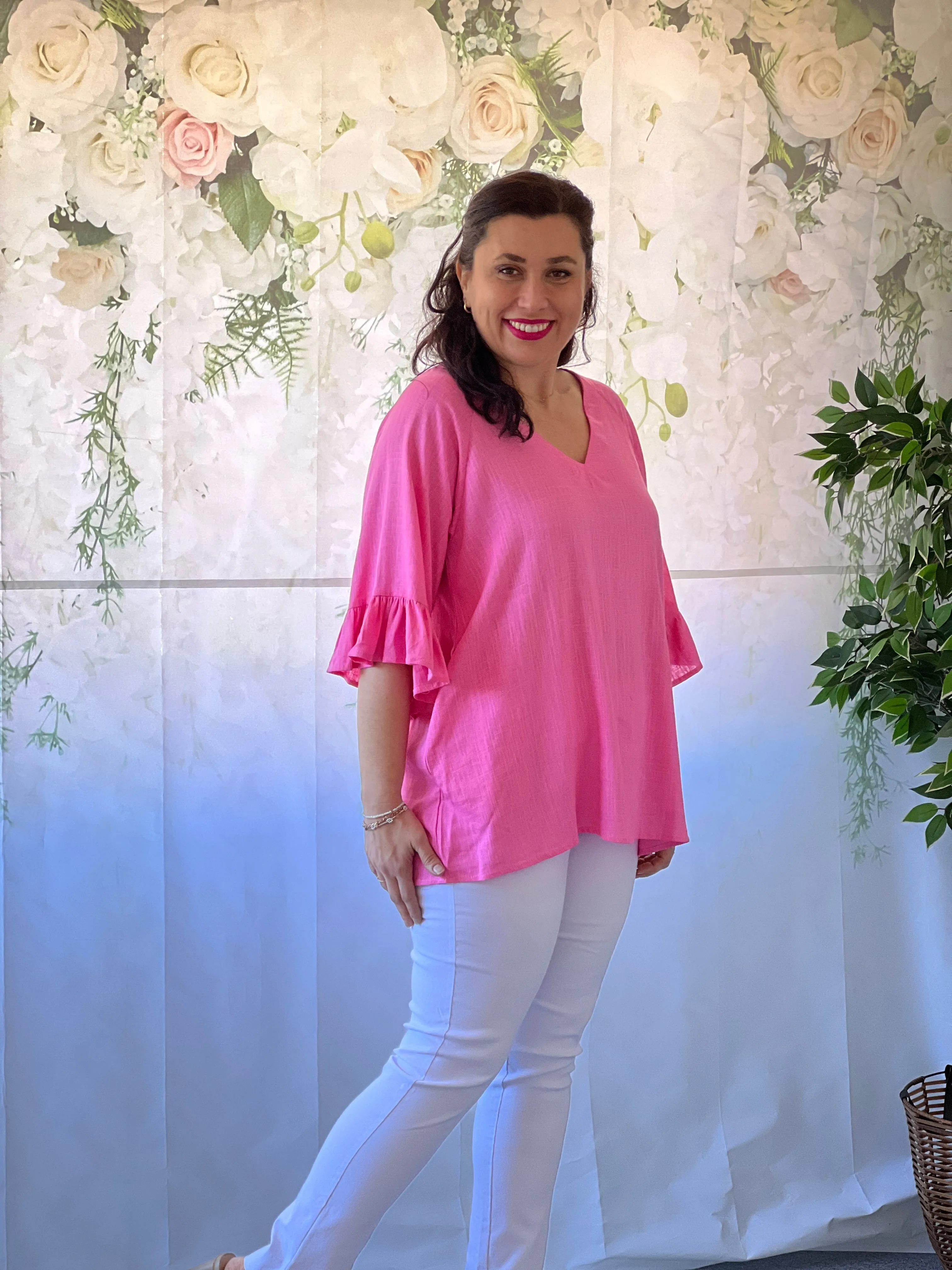 Dante Pink Linen Top