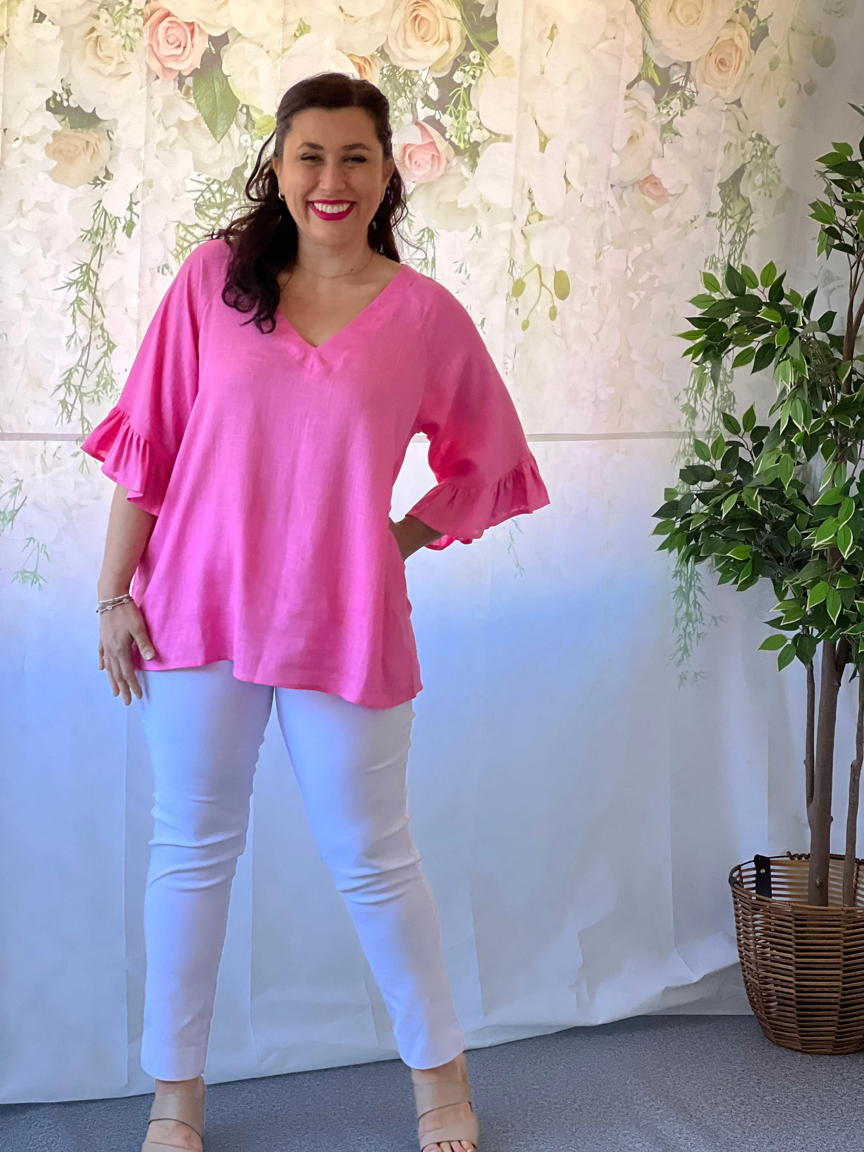 Dante Pink Linen Top
