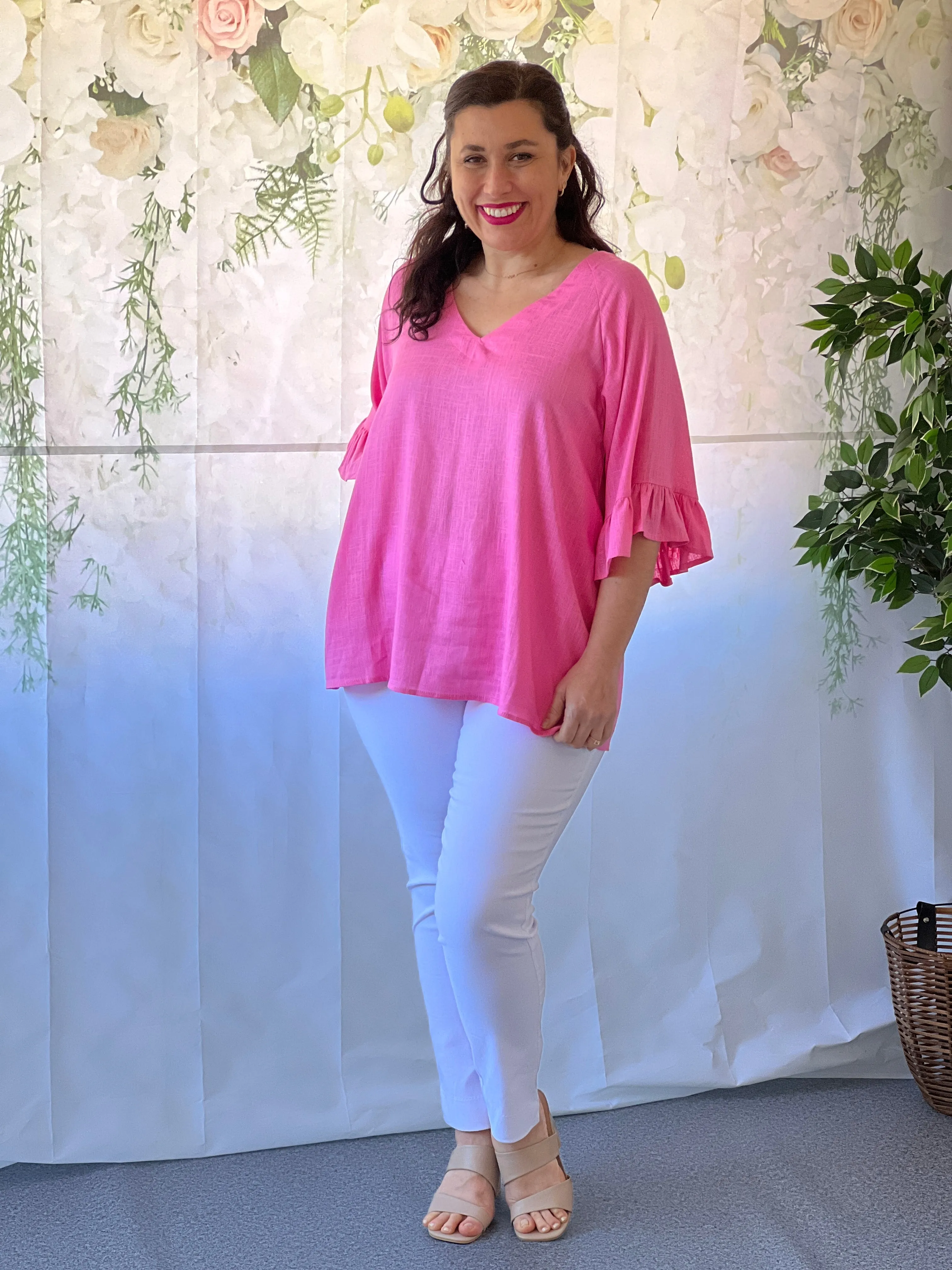 Dante Pink Linen Top