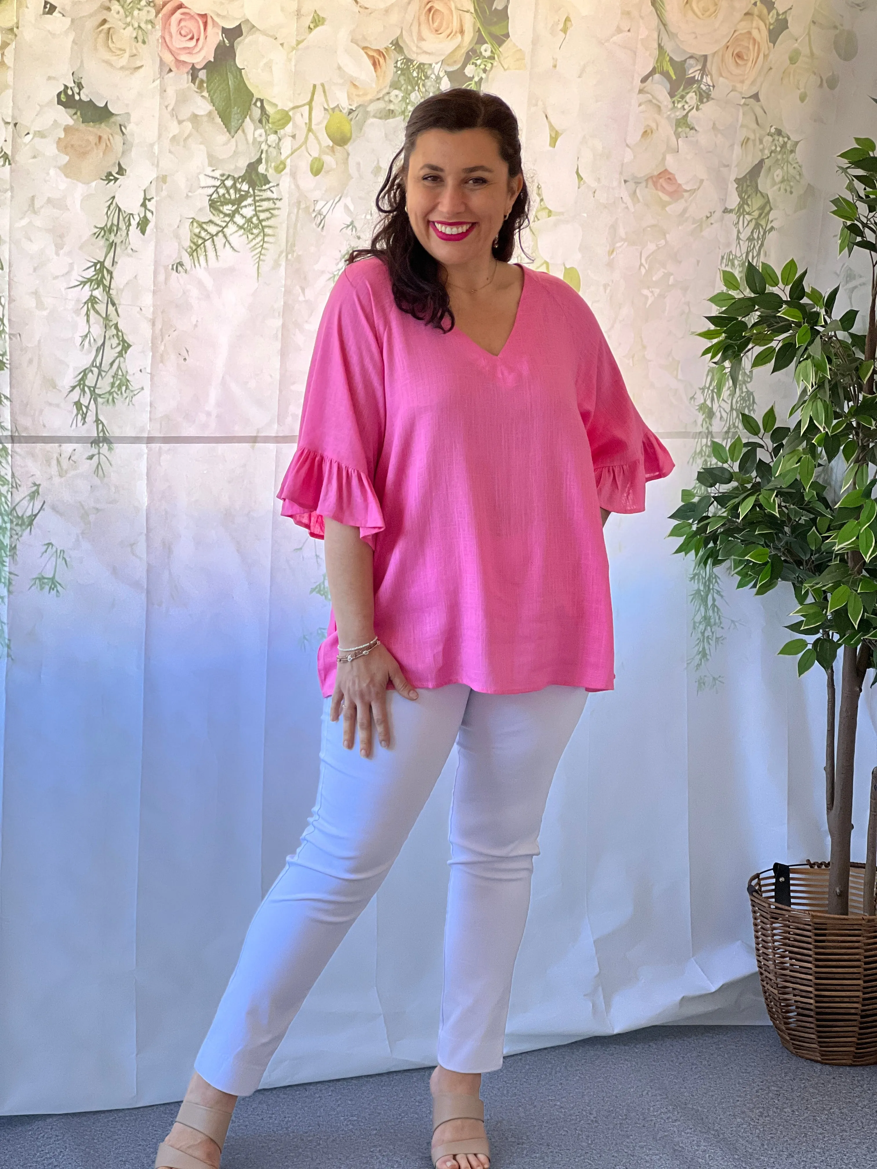 Dante Pink Linen Top