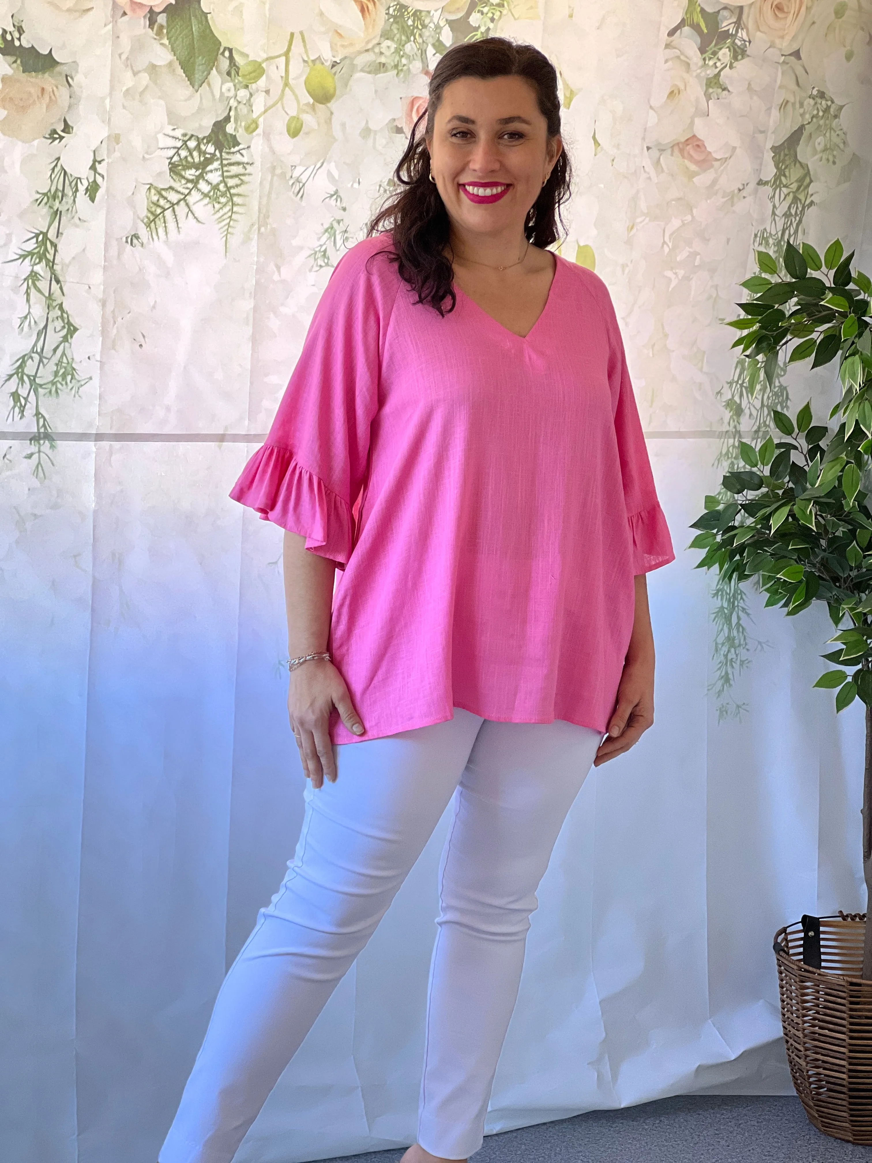 Dante Pink Linen Top