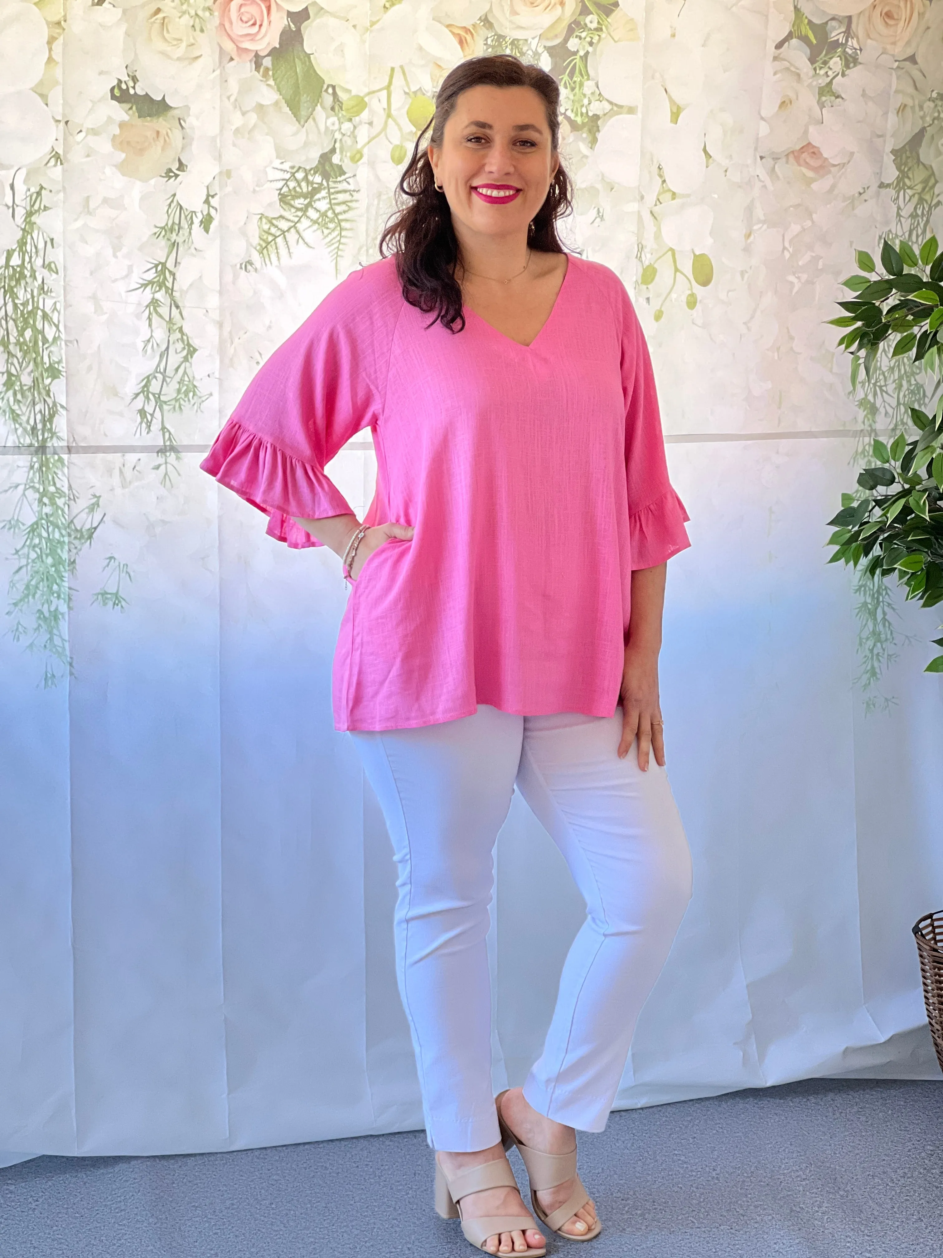 Dante Pink Linen Top