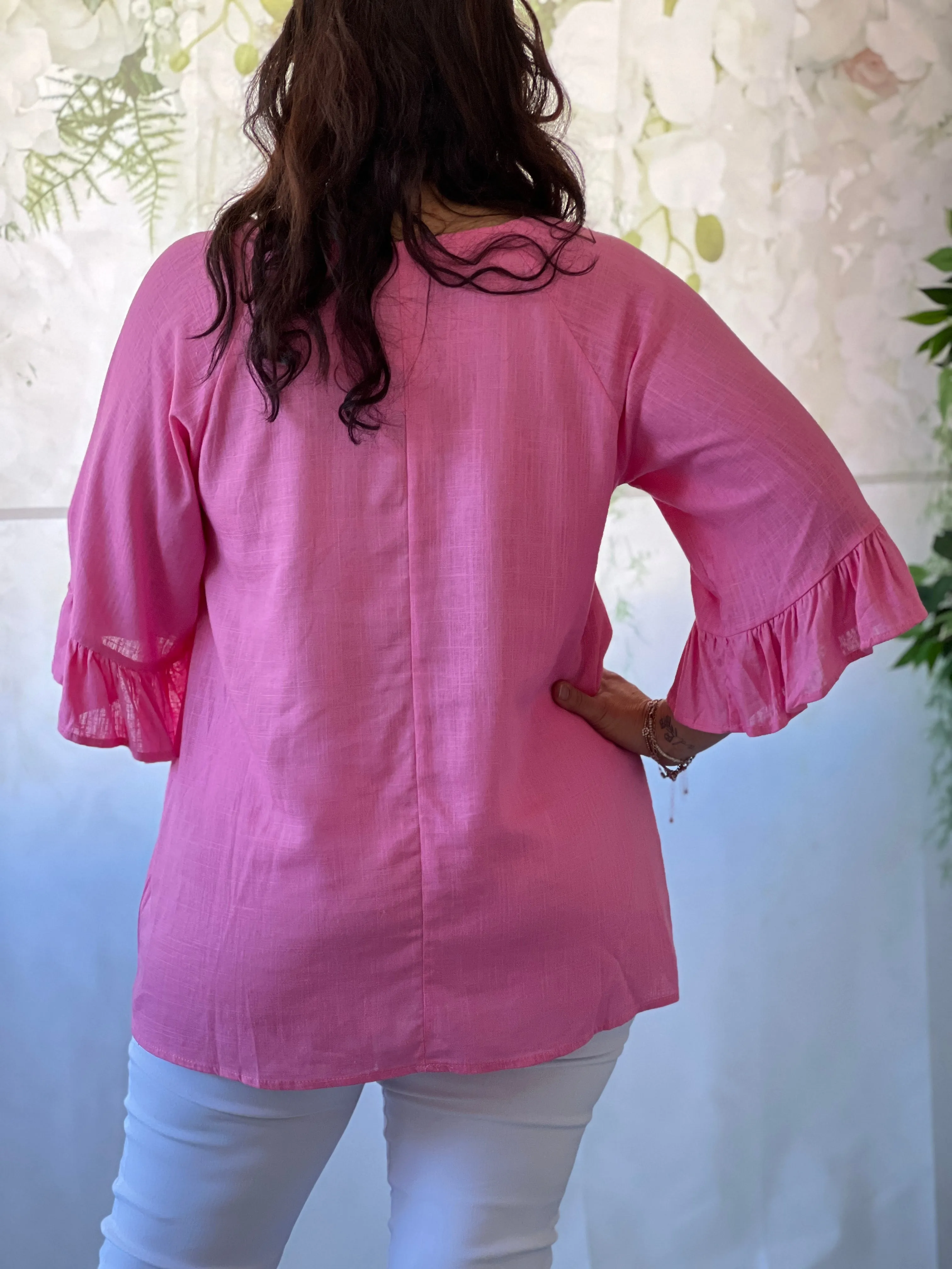 Dante Pink Linen Top
