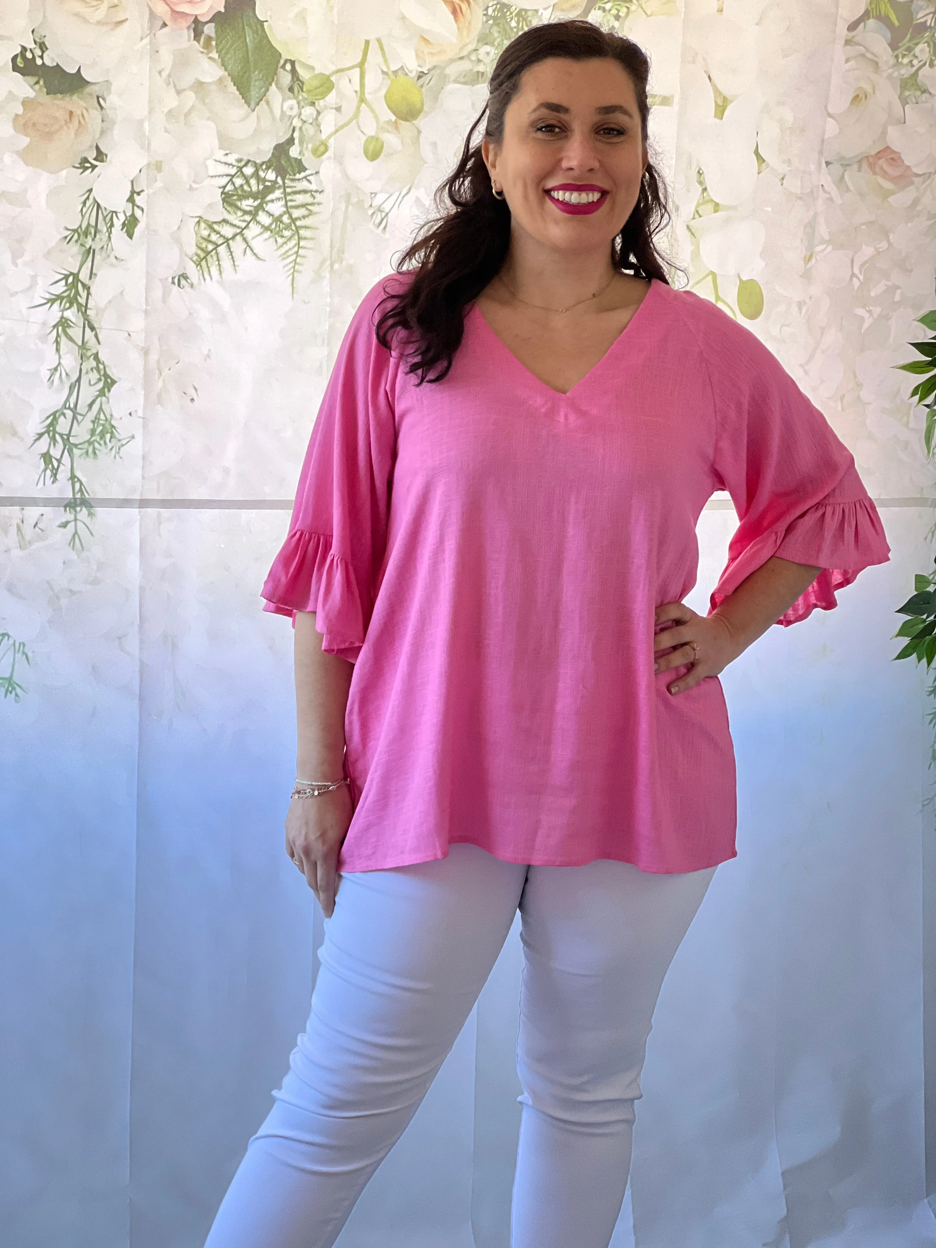 Dante Pink Linen Top