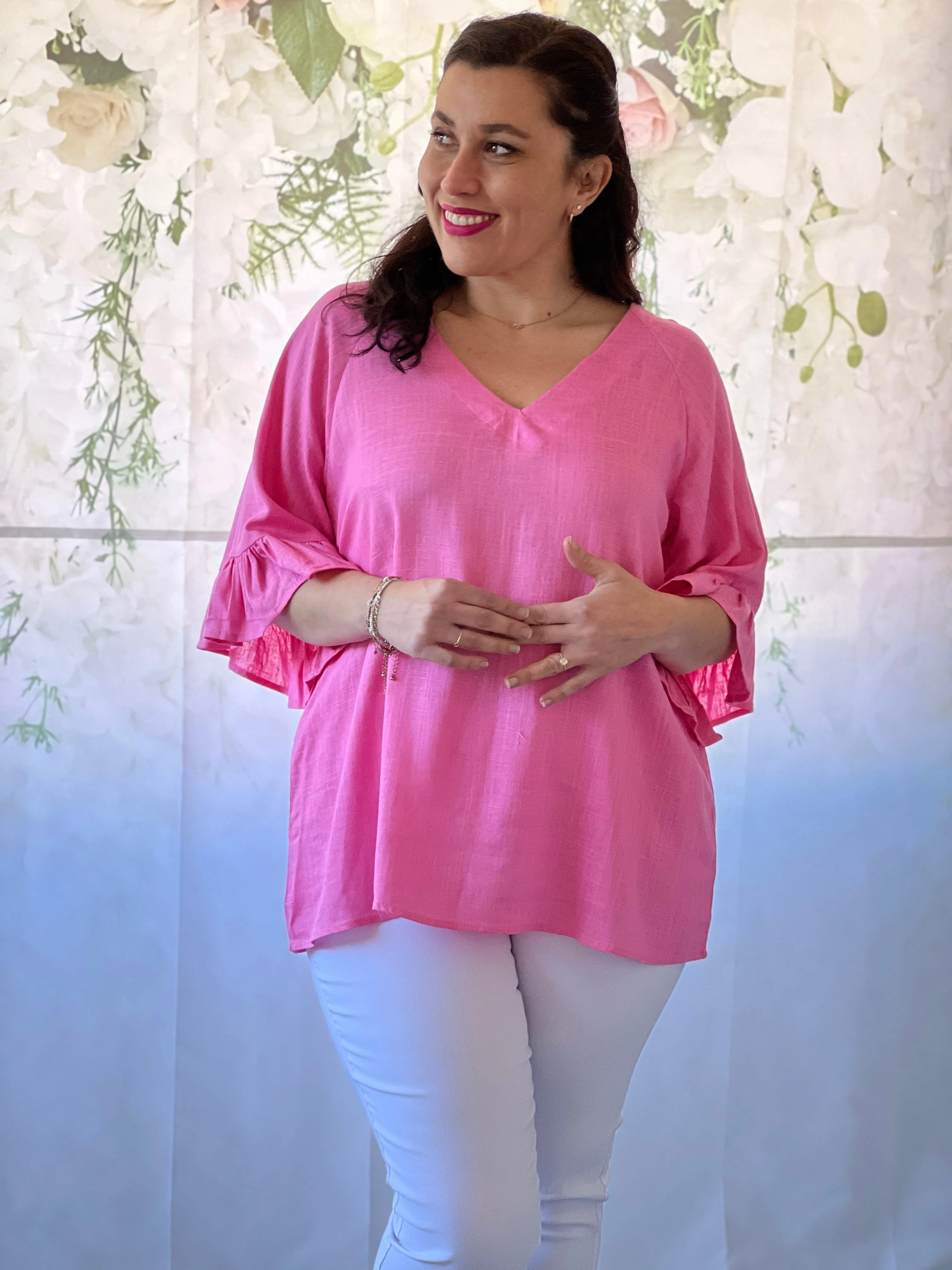 Dante Pink Linen Top