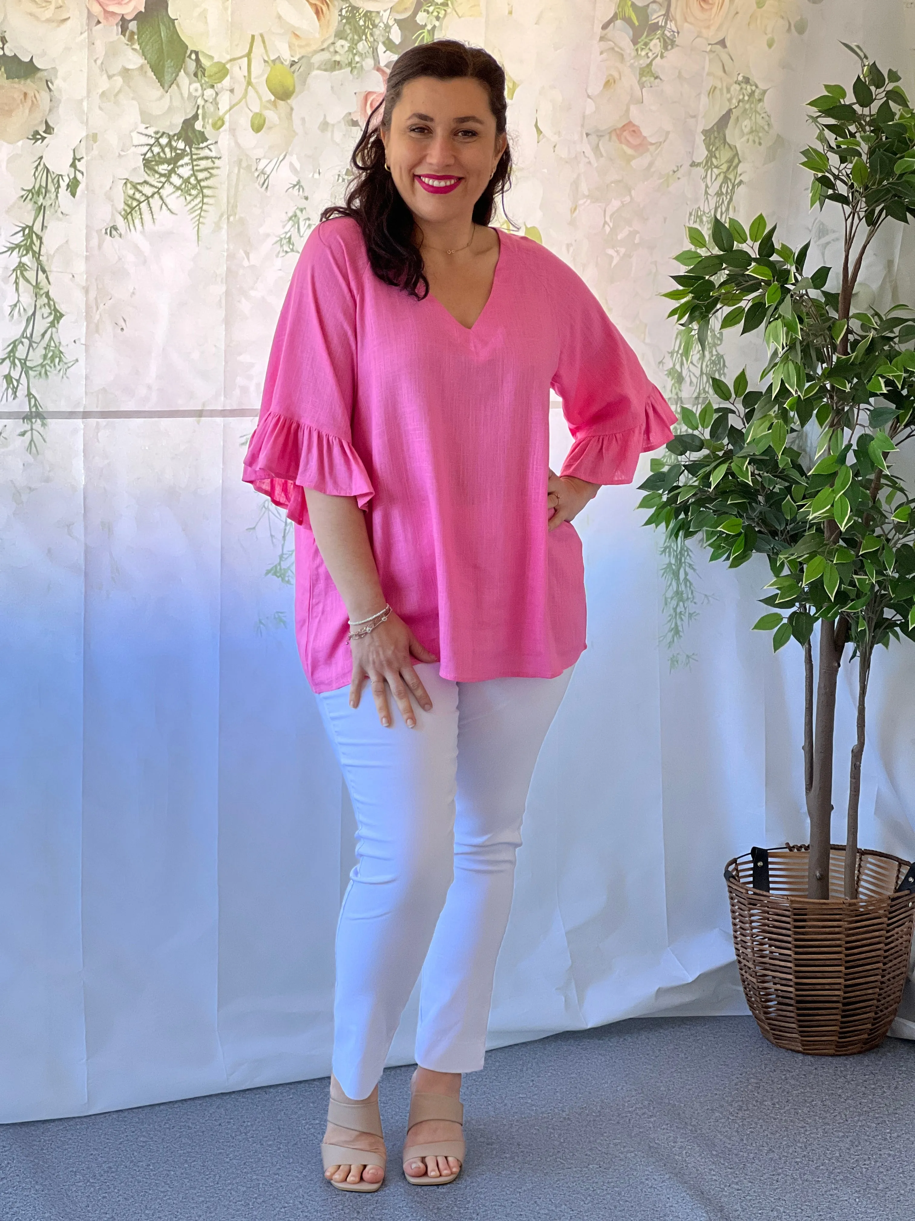 Dante Pink Linen Top