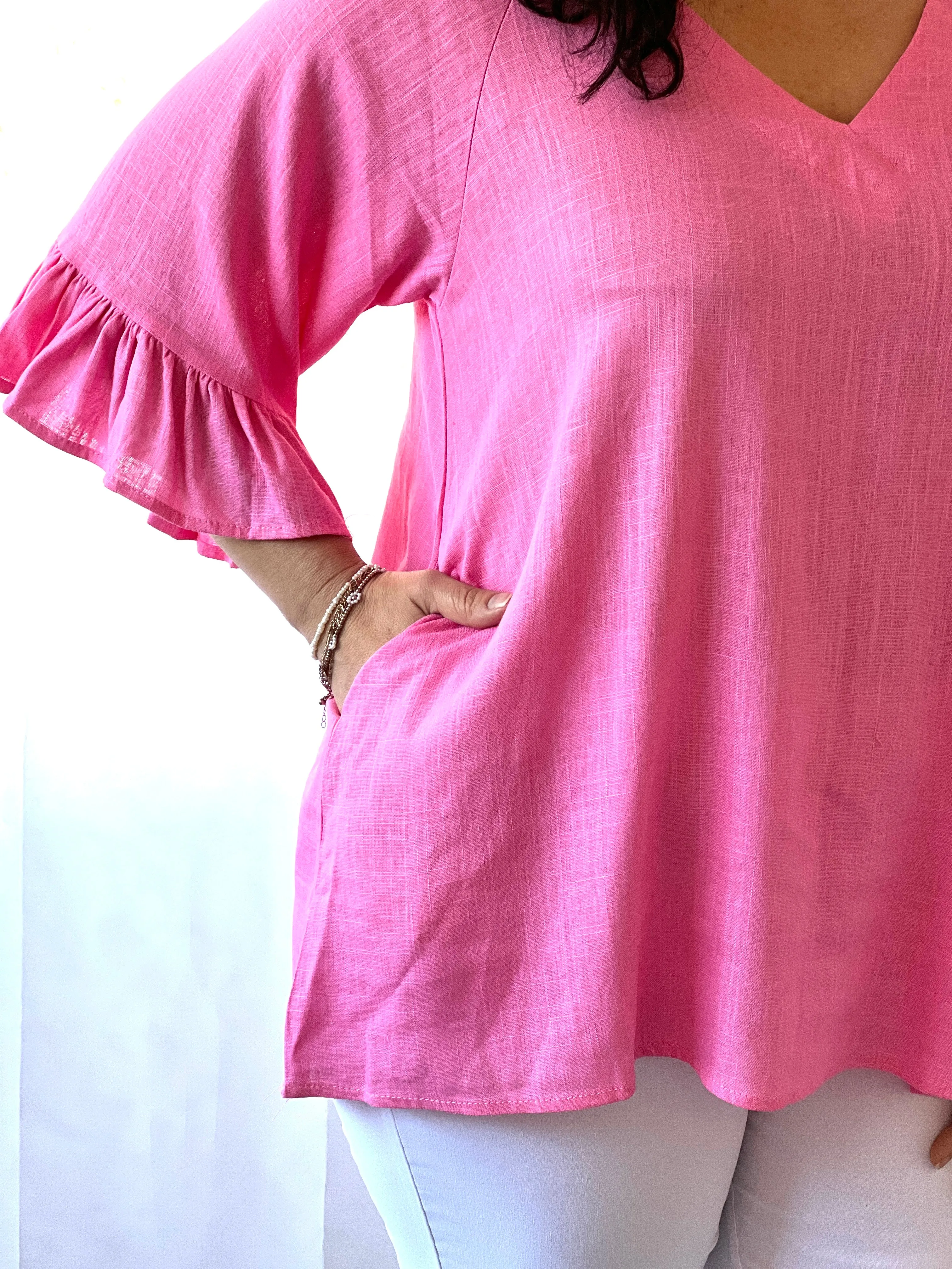 Dante Pink Linen Top