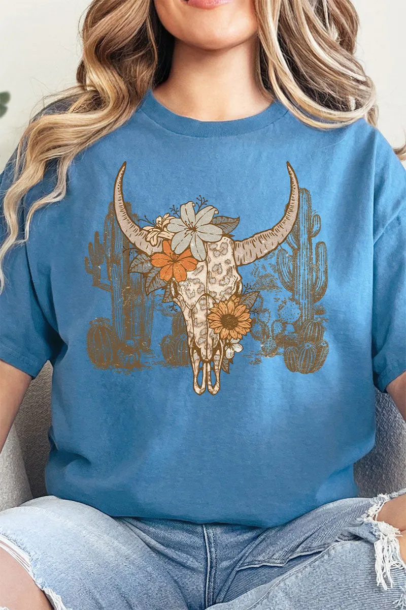 Desert Leopard Skull Short Sleeve Relaxed Fit T-Shirt
