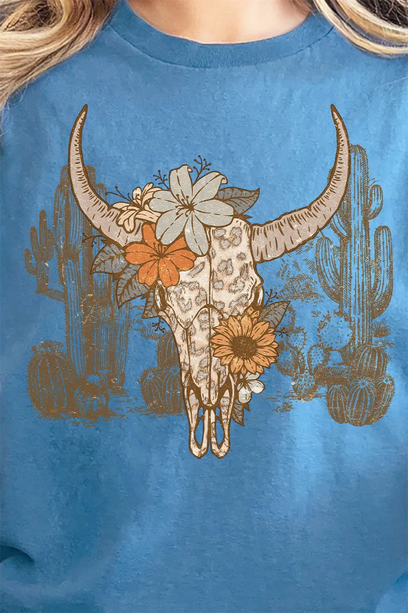 Desert Leopard Skull Short Sleeve Relaxed Fit T-Shirt