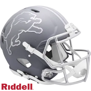 Detroit Lions Helmet Riddell Authentic Full Size Speed Style Slate Alternate