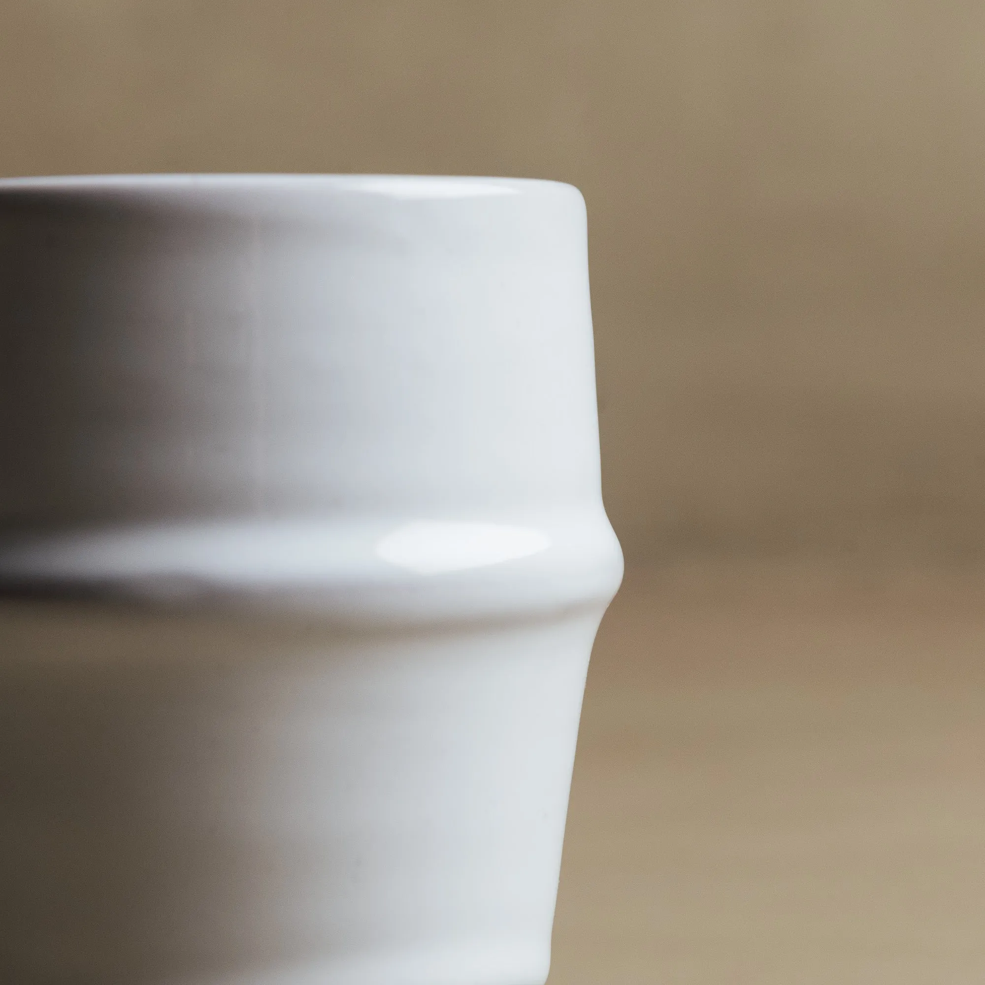 Earth Hues White & Taupe Gray Beldi Cup - Moroccan Dinnerware