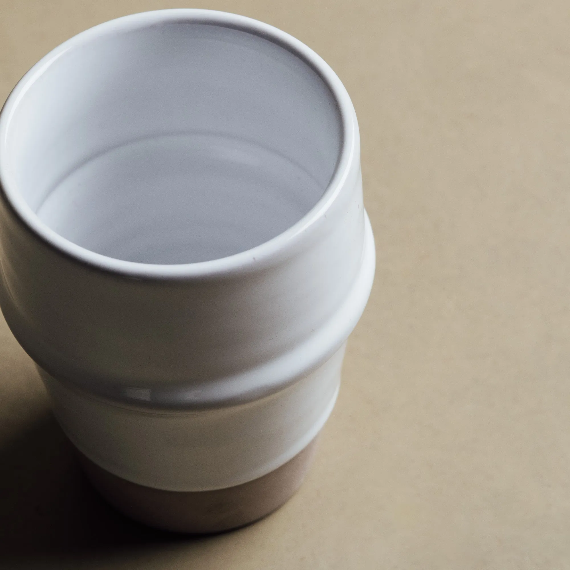 Earth Hues White & Taupe Gray Beldi Cup - Moroccan Dinnerware