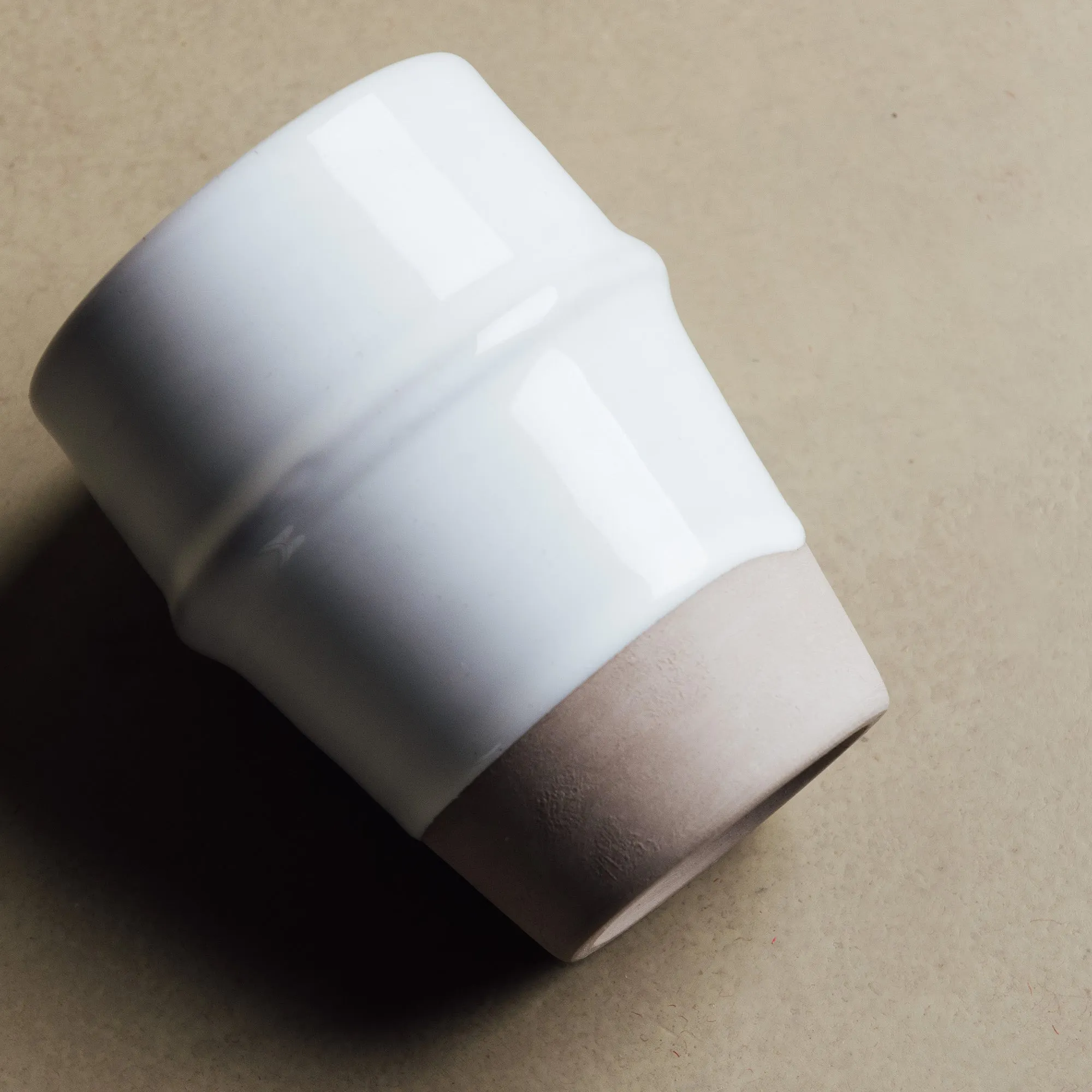 Earth Hues White & Taupe Gray Beldi Cup - Moroccan Dinnerware