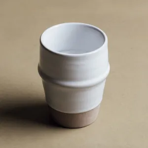 Earth Hues White & Taupe Gray Beldi Cup - Moroccan Dinnerware
