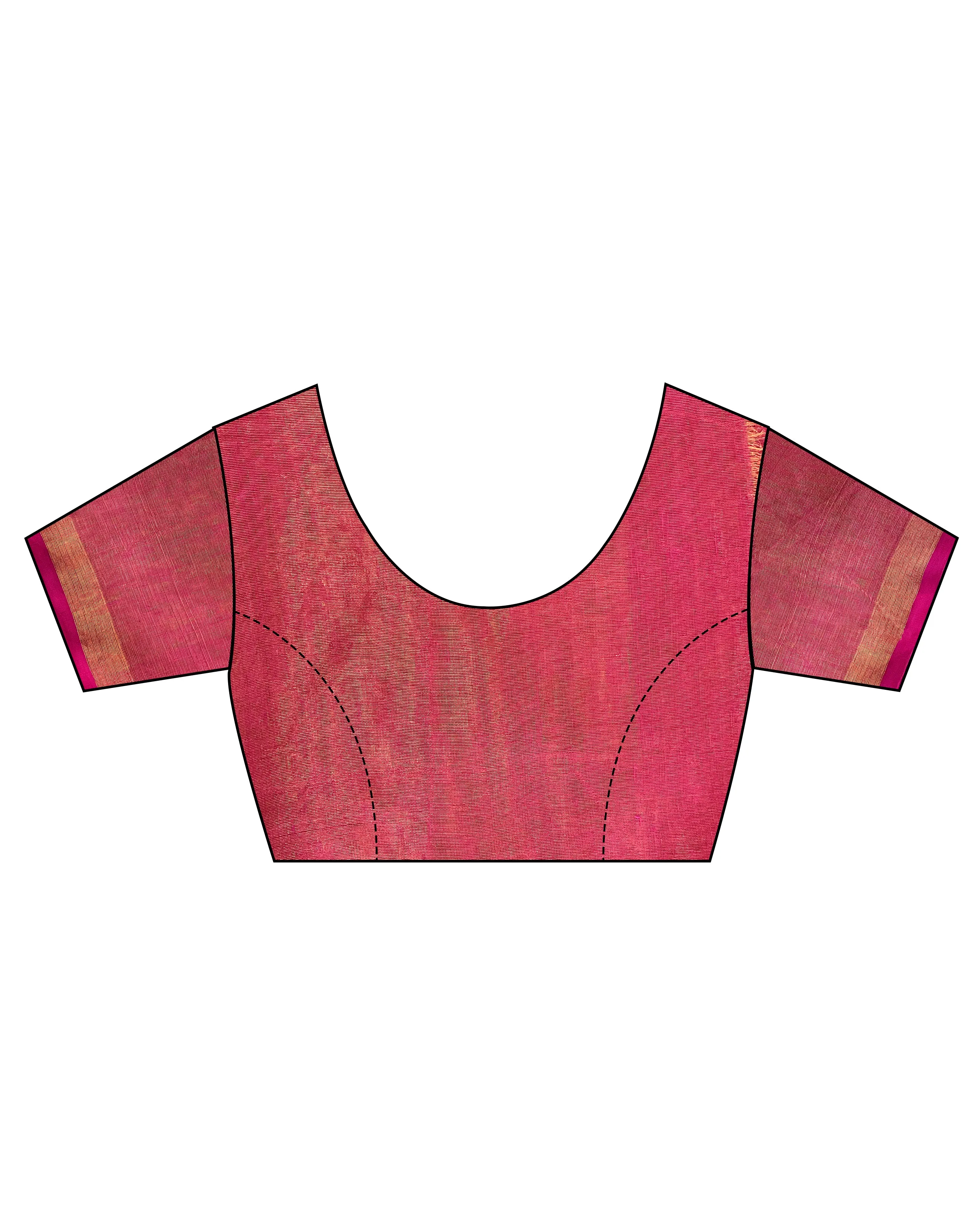 Eliana Handwoven Linen Saree-Melting Moon