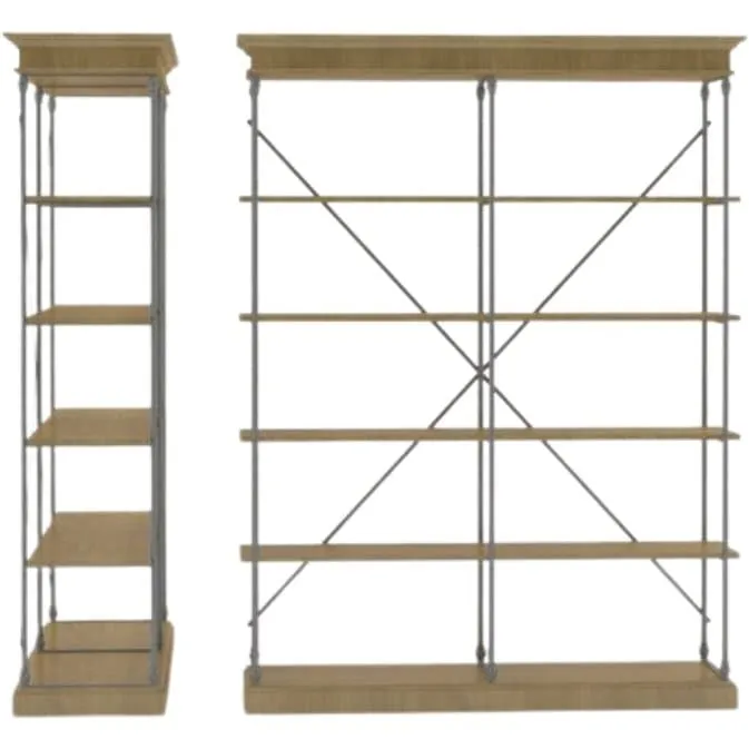 Etagere Bookcase in Natural Brown