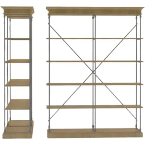 Etagere Bookcase in Natural Brown