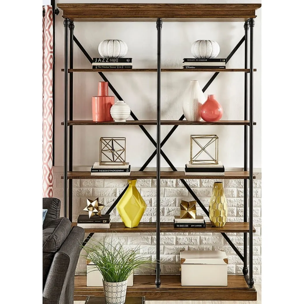 Etagere Bookcase in Natural Brown