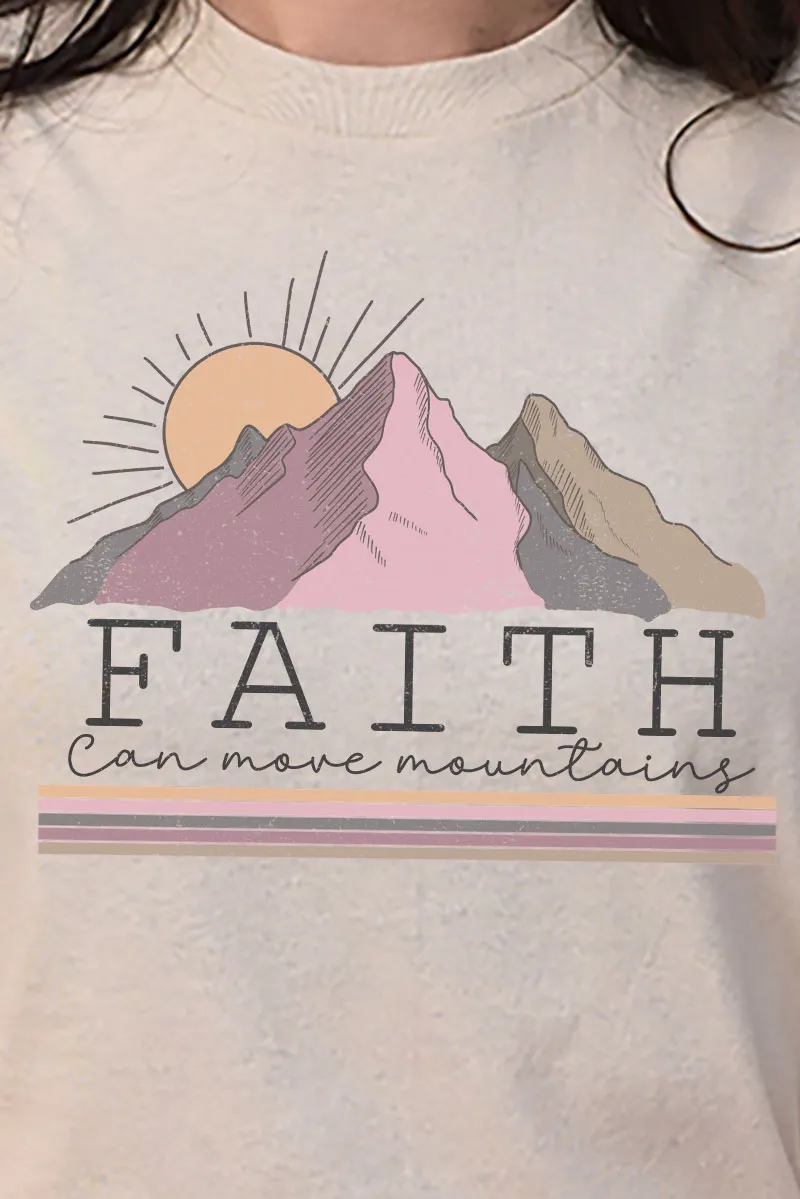 Faith Can Move Mountains Short Sleeve Relaxed Fit T-Shirt