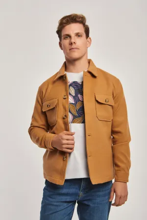 Fancy Long Sleeve Overshirt With Pockets Grey