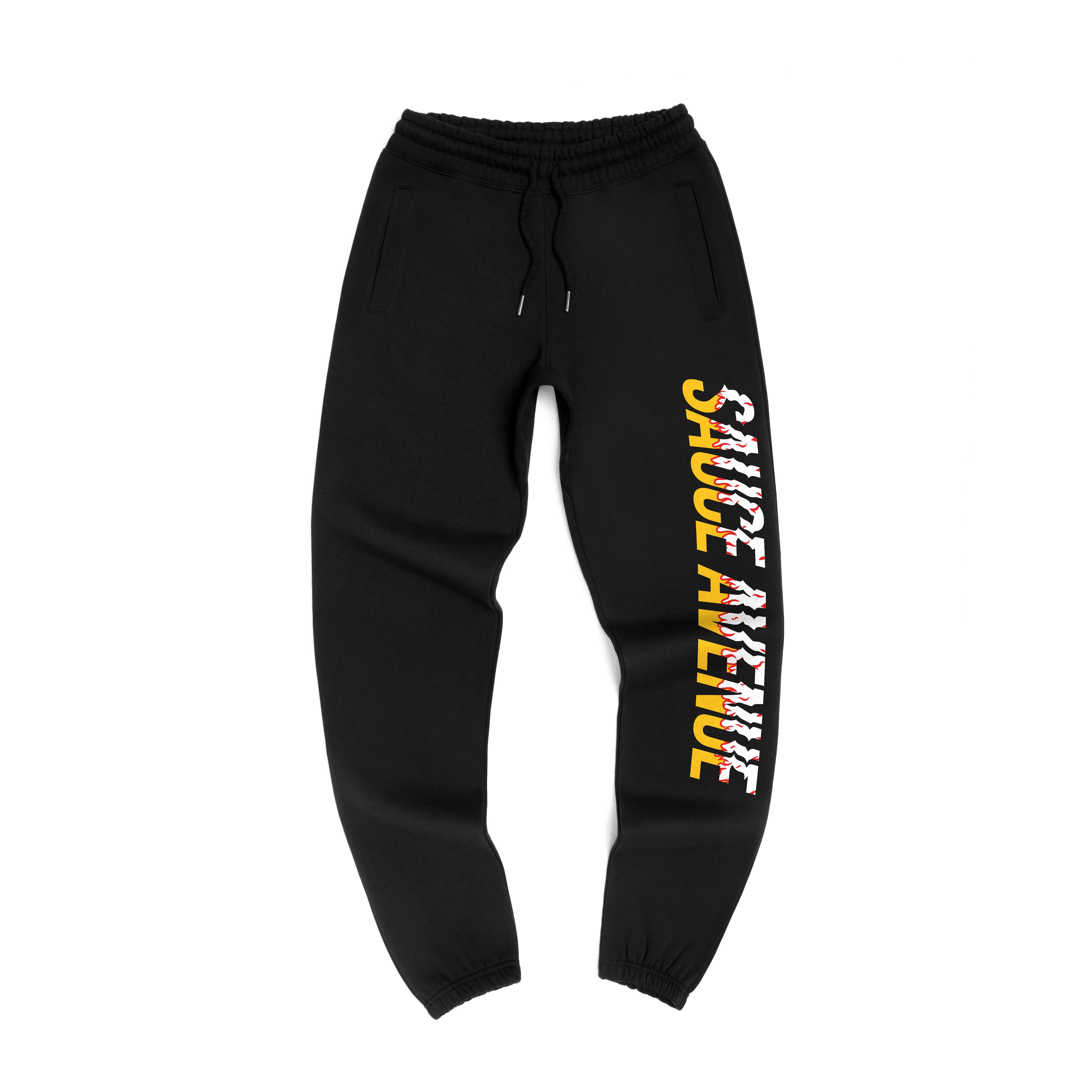 Flame White SA Vibes | Black Joggers