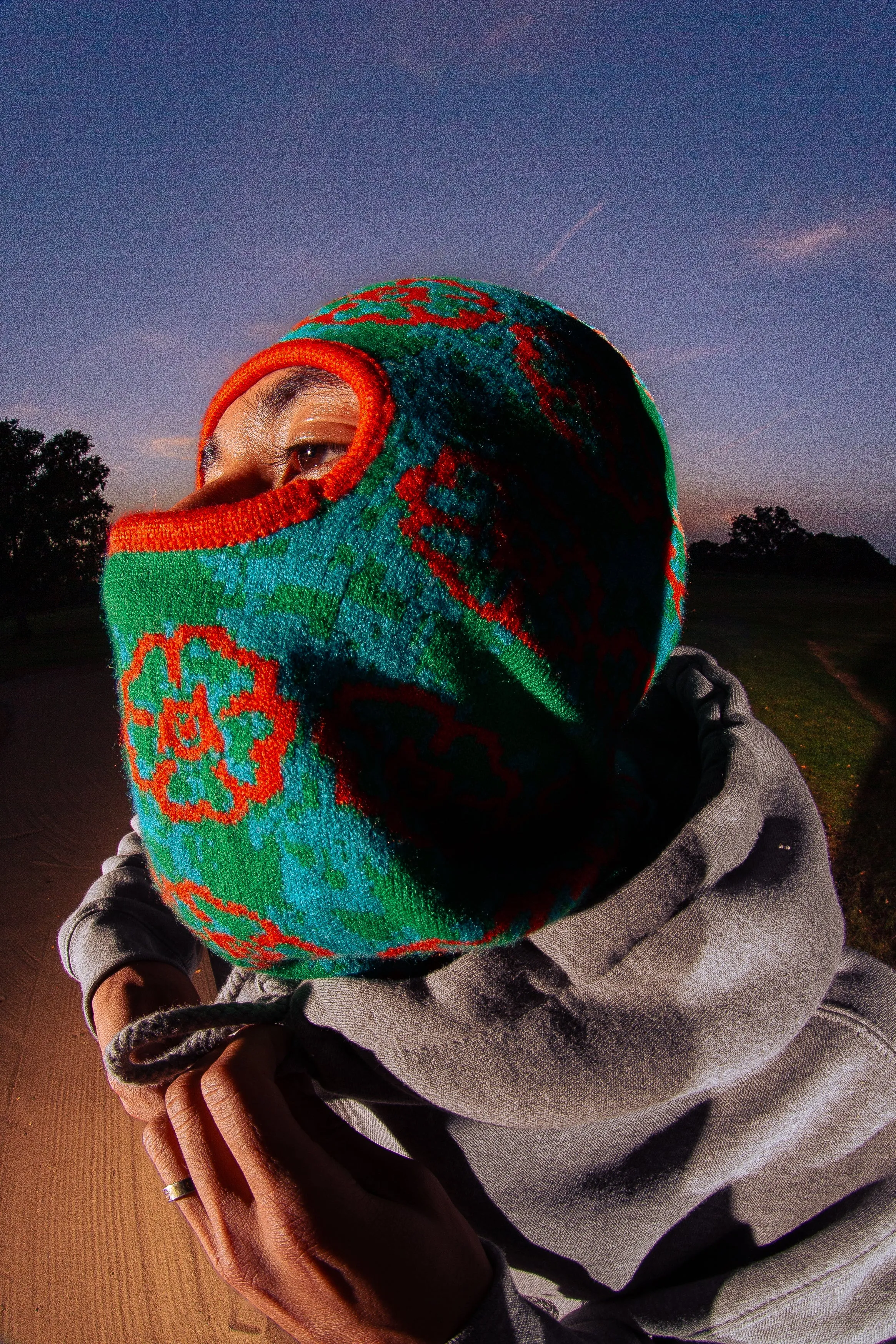 Flower Balaclava - Green