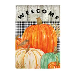 Fresh Pumpkins Garden Suede Flag