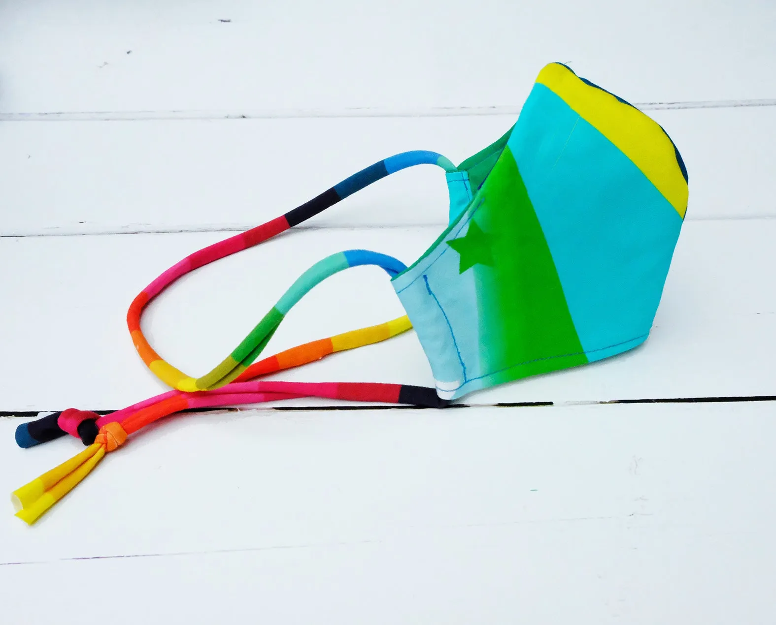 Fun rainbow face covering mask