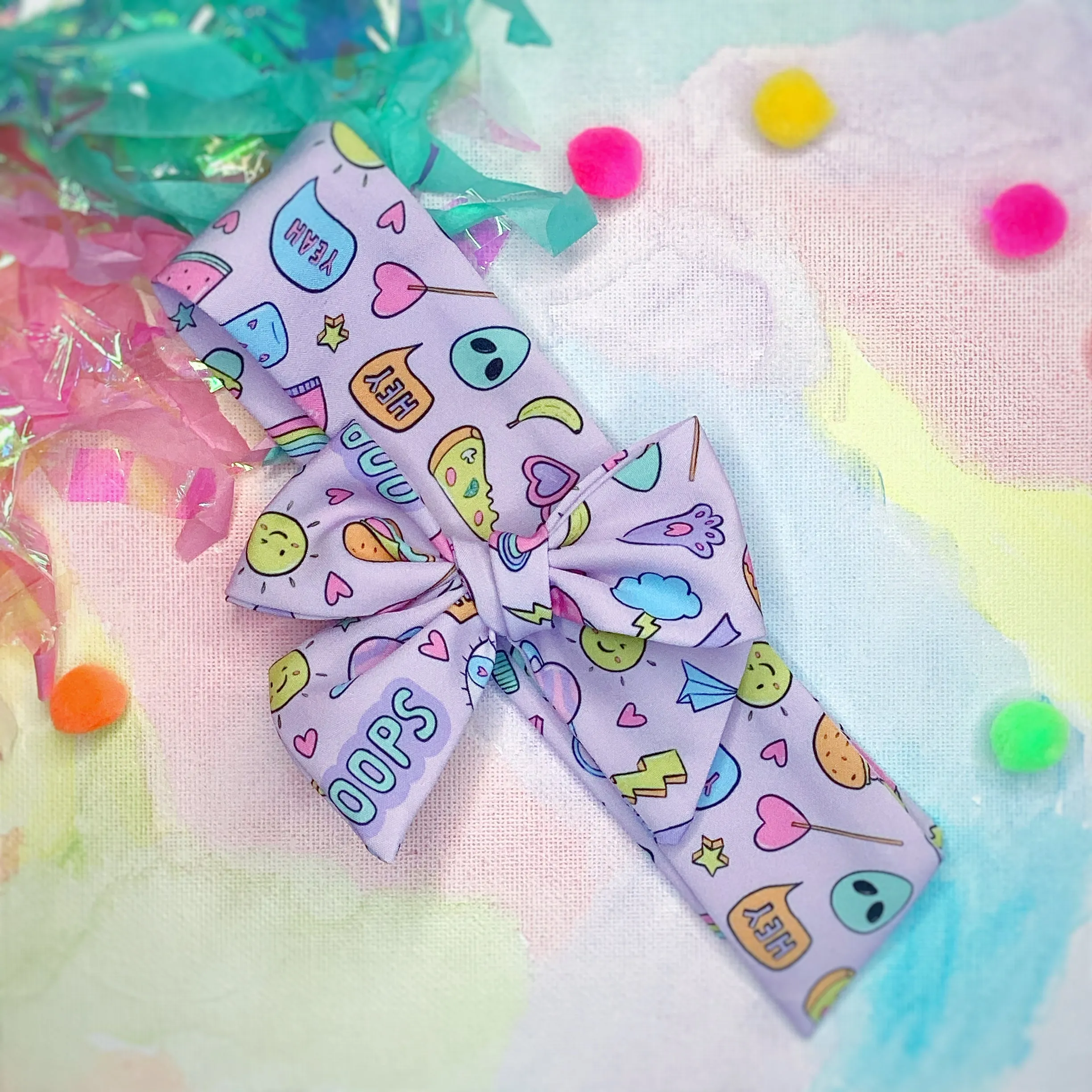 Funky Stickers Bow Strip and Scrunchie Collection