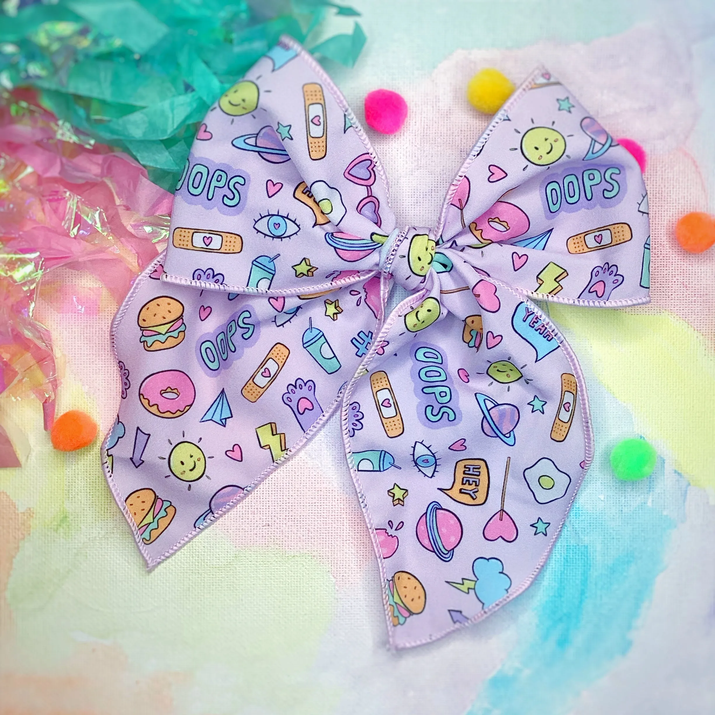 Funky Stickers Bow Strip and Scrunchie Collection